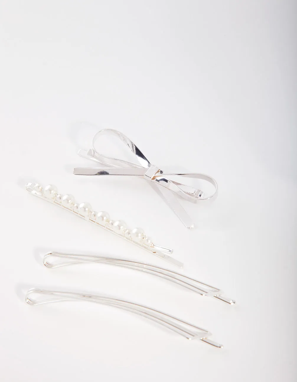 Mix & Match Pearl & Bow Clip 4-Pack