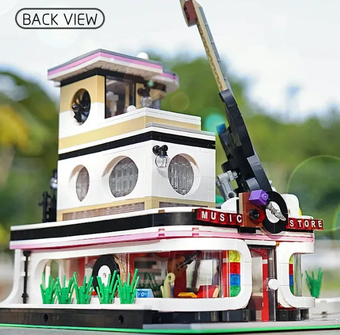 Music Store & Car Wash Street View Creator Modular City Building Blocks Set | General Jim's Toys