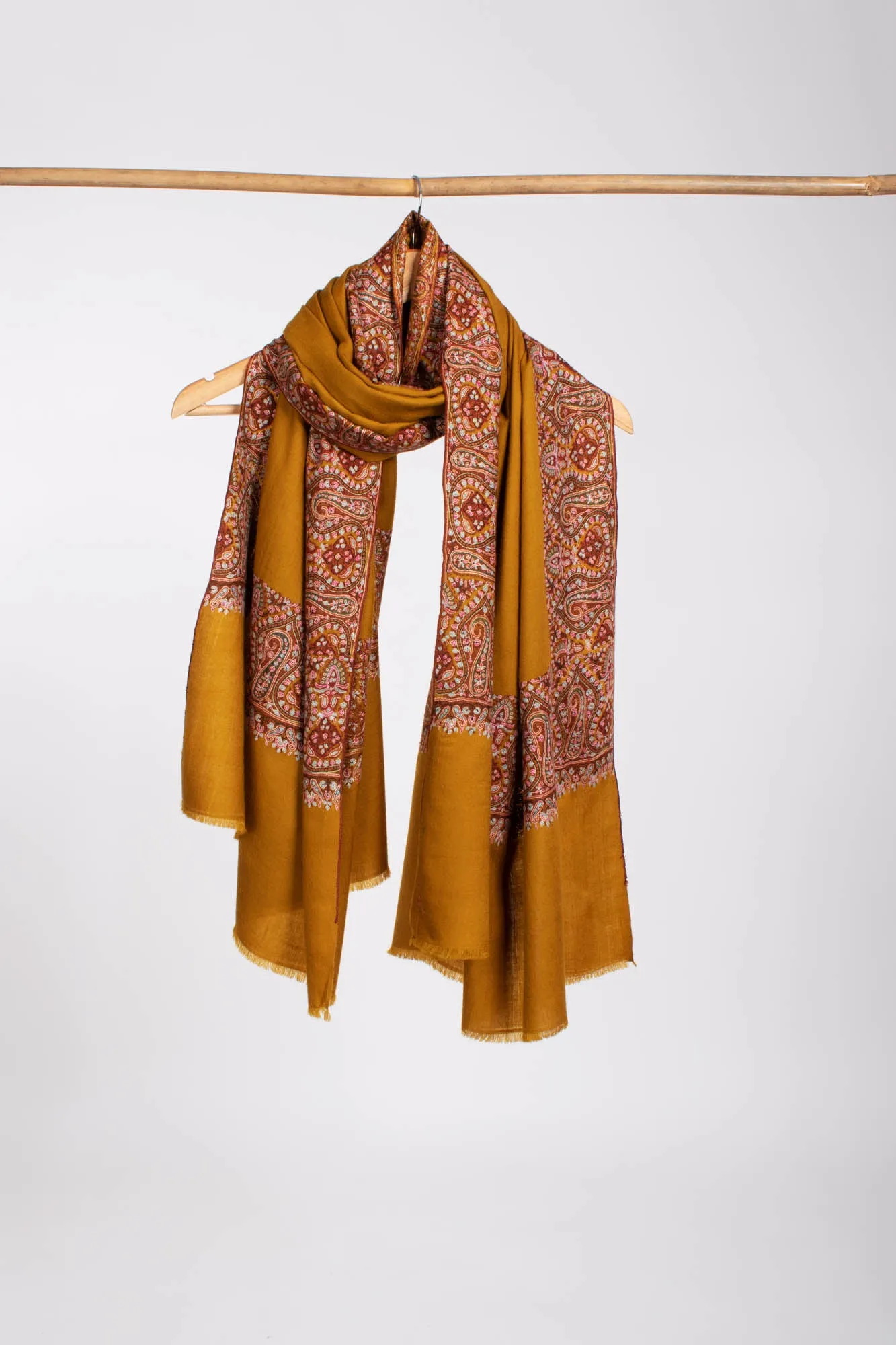 Mustard Daur Dar Luxurious Pashmina Shawl