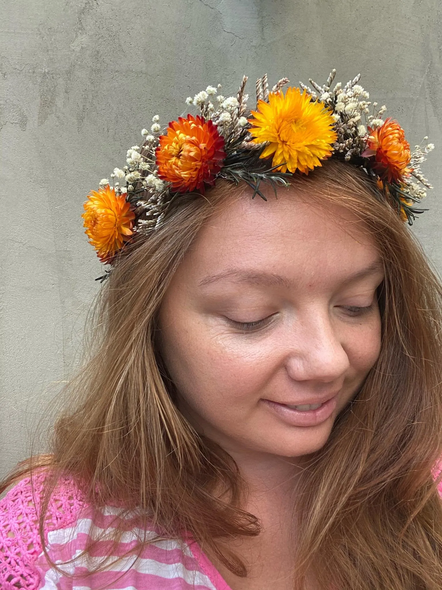 Natural flower hair wreath Wedding wreath Flower hair wreath Orange Bridal hair wreath Magaela Hair accessories Autumn flower crown Fall