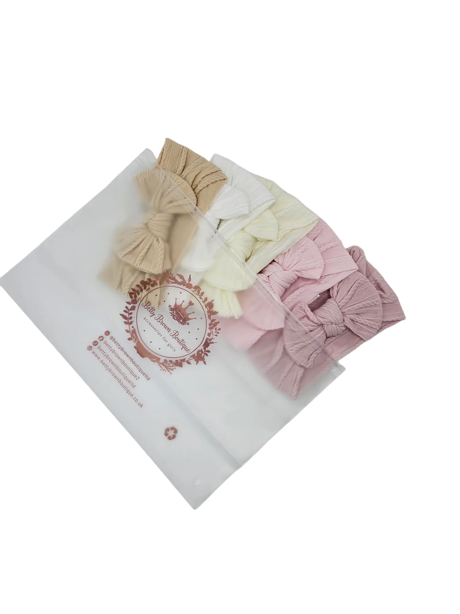 Newborn Favourites Bundle of Smaller Bow Cable Knit Headbands (Suitable from Newborn)