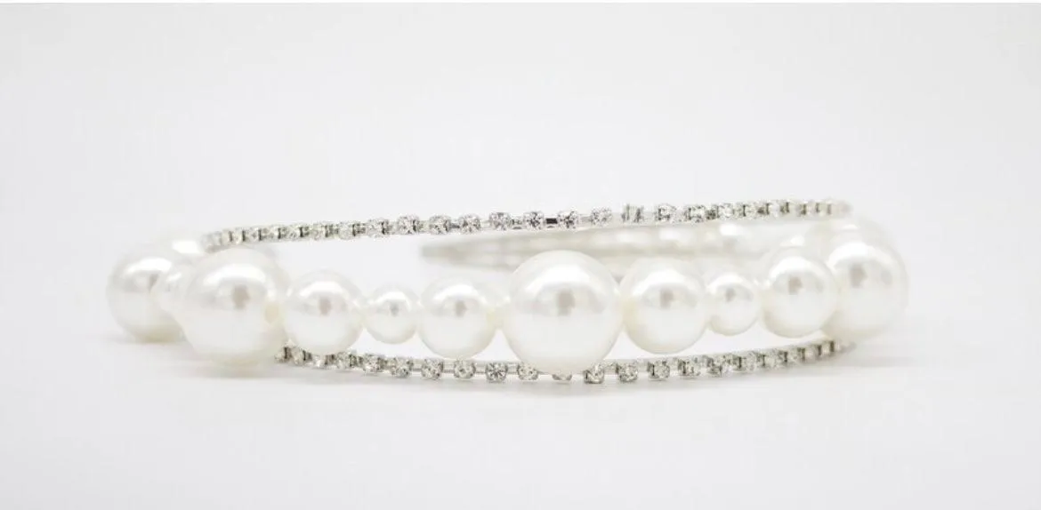 Pearl and Rhinestone Dual-Band Headband
