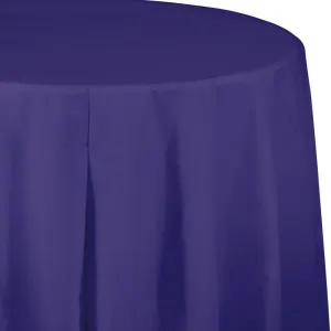 Purple Plastic Round Tablecover 213cm