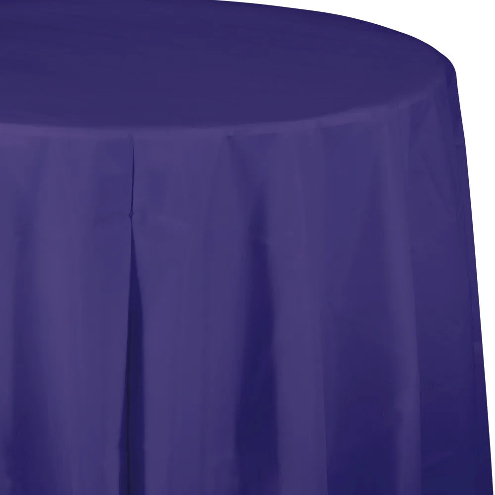 Purple Plastic Round Tablecover 213cm