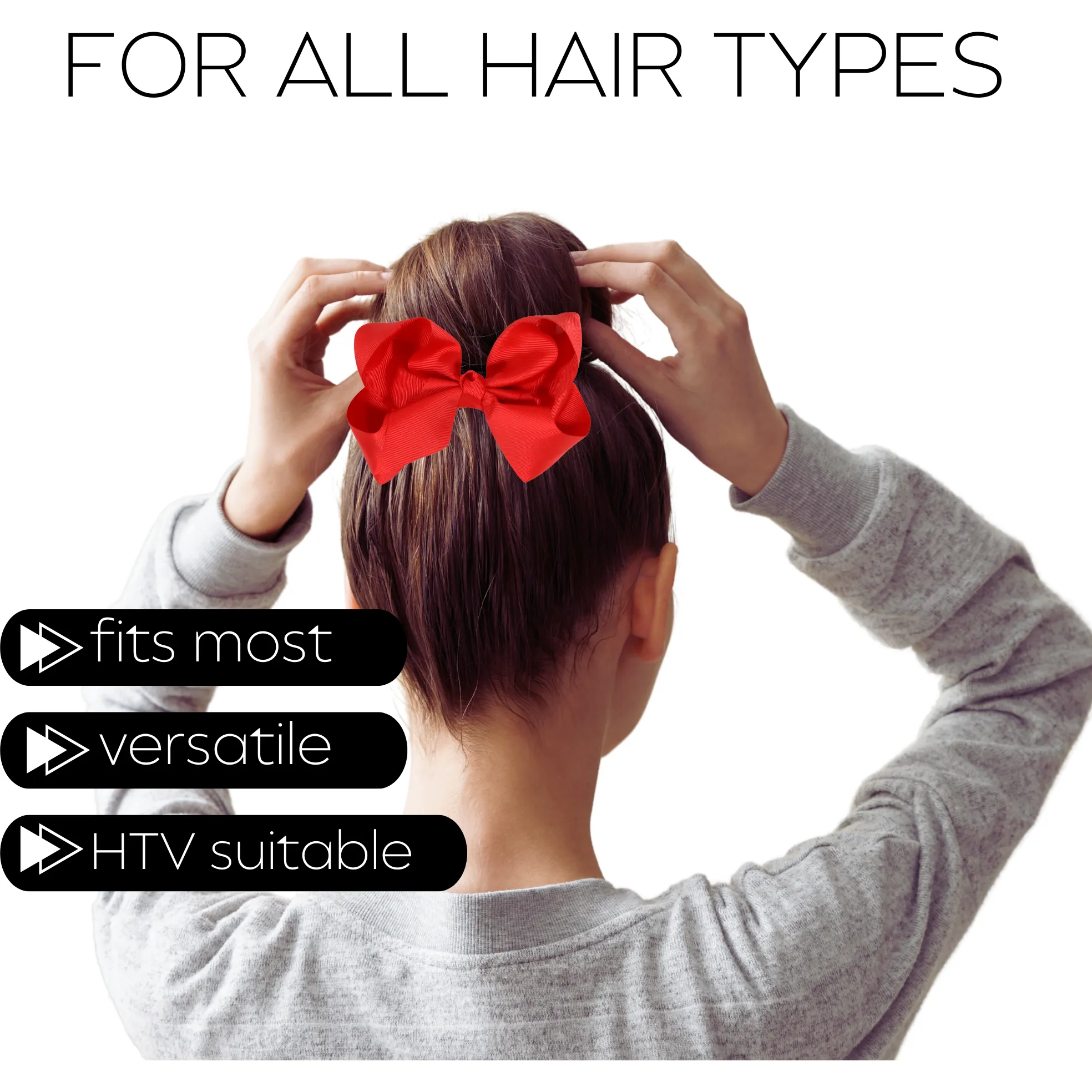Red Classic Hair Bows - 10 Pack