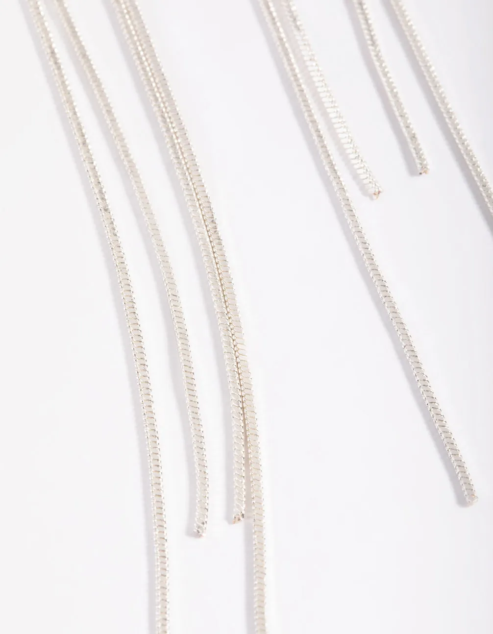 Rhodium Looped Drop Earrings