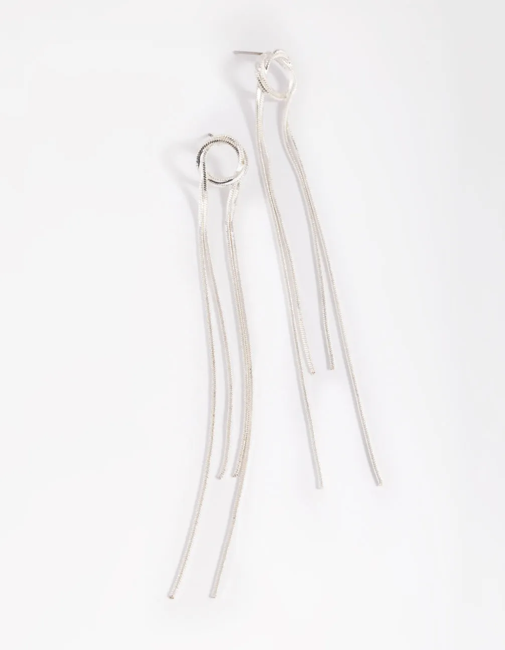 Rhodium Looped Drop Earrings