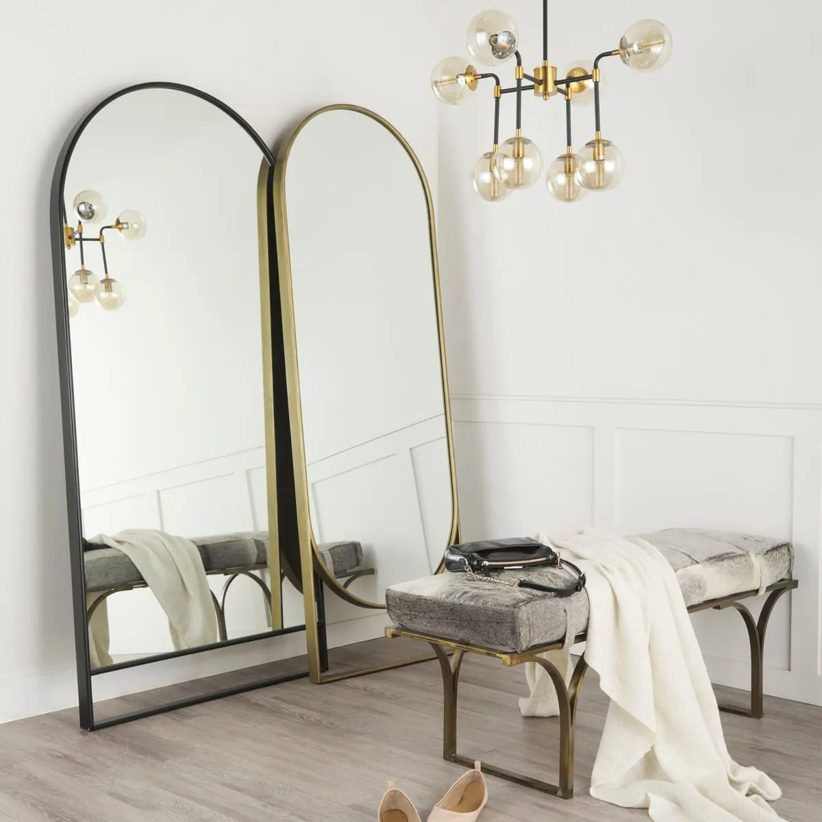Sadie Floor Mirror Black Metal | 76H