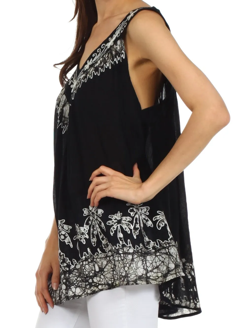 Sakkas Oasis Gauzy Crepe Sleeveless Blouse