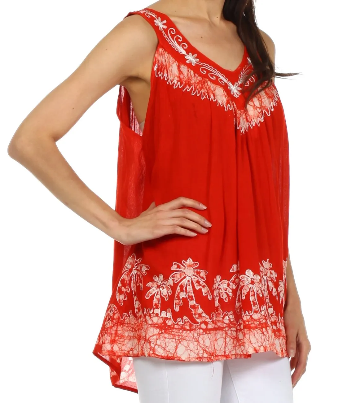 Sakkas Oasis Gauzy Crepe Sleeveless Blouse