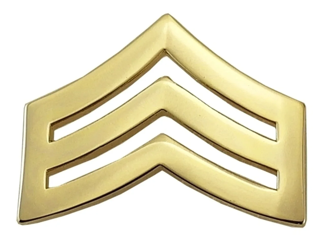 SGT Chevrons, 2 Posts & Clutch Backs, Pairs, Regular-1" Wide