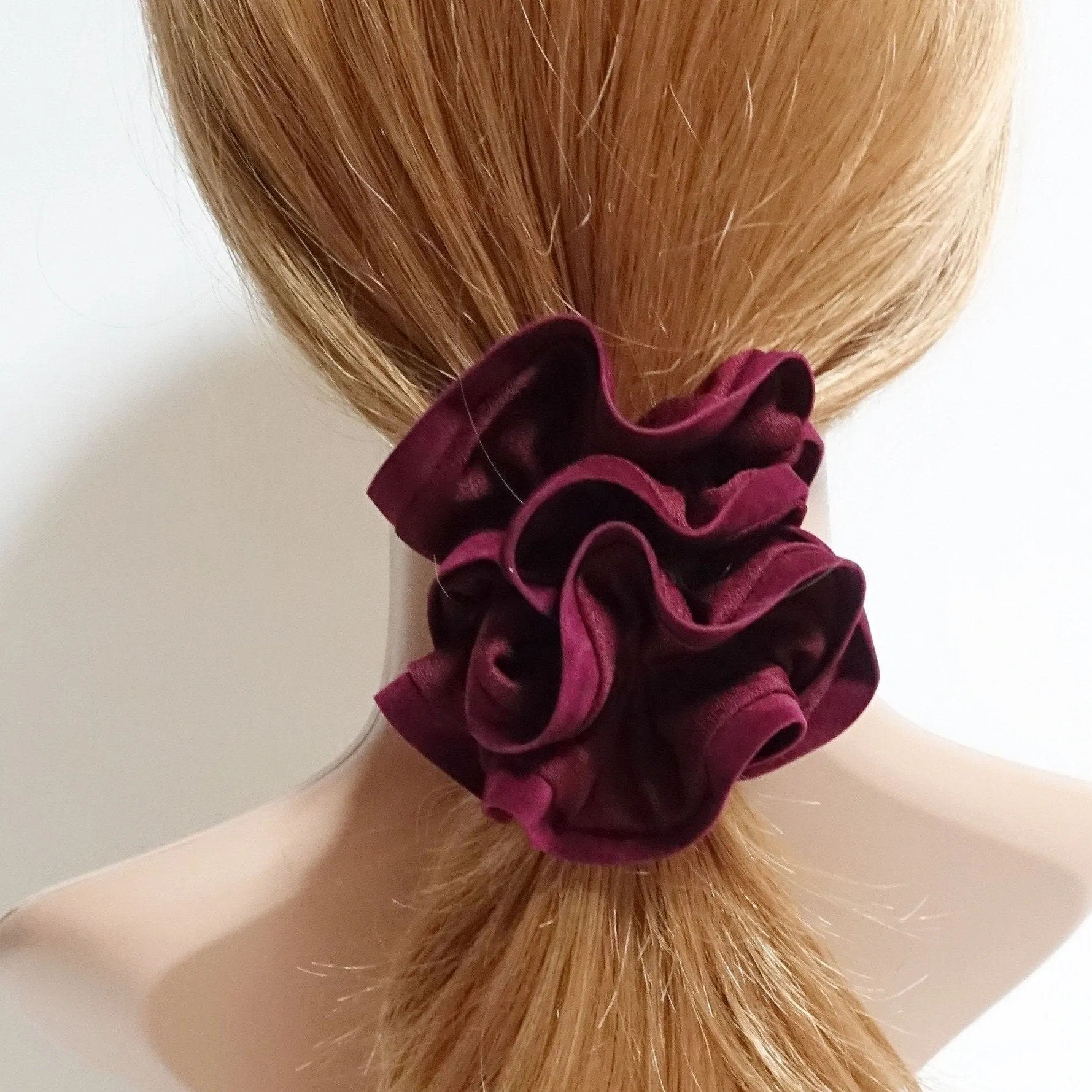 Suede Trim Solid Color Hair Scrunchies Women Hair Elastics Accessories
