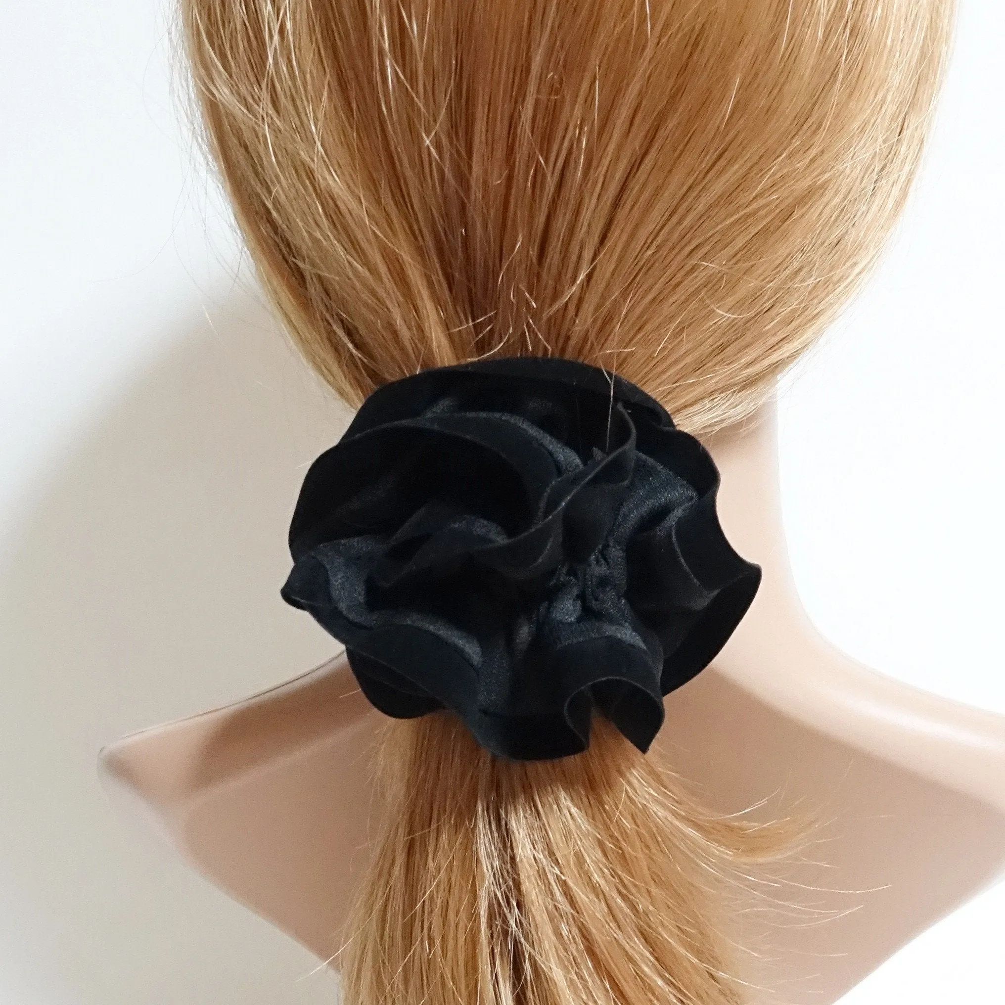 Suede Trim Solid Color Hair Scrunchies Women Hair Elastics Accessories