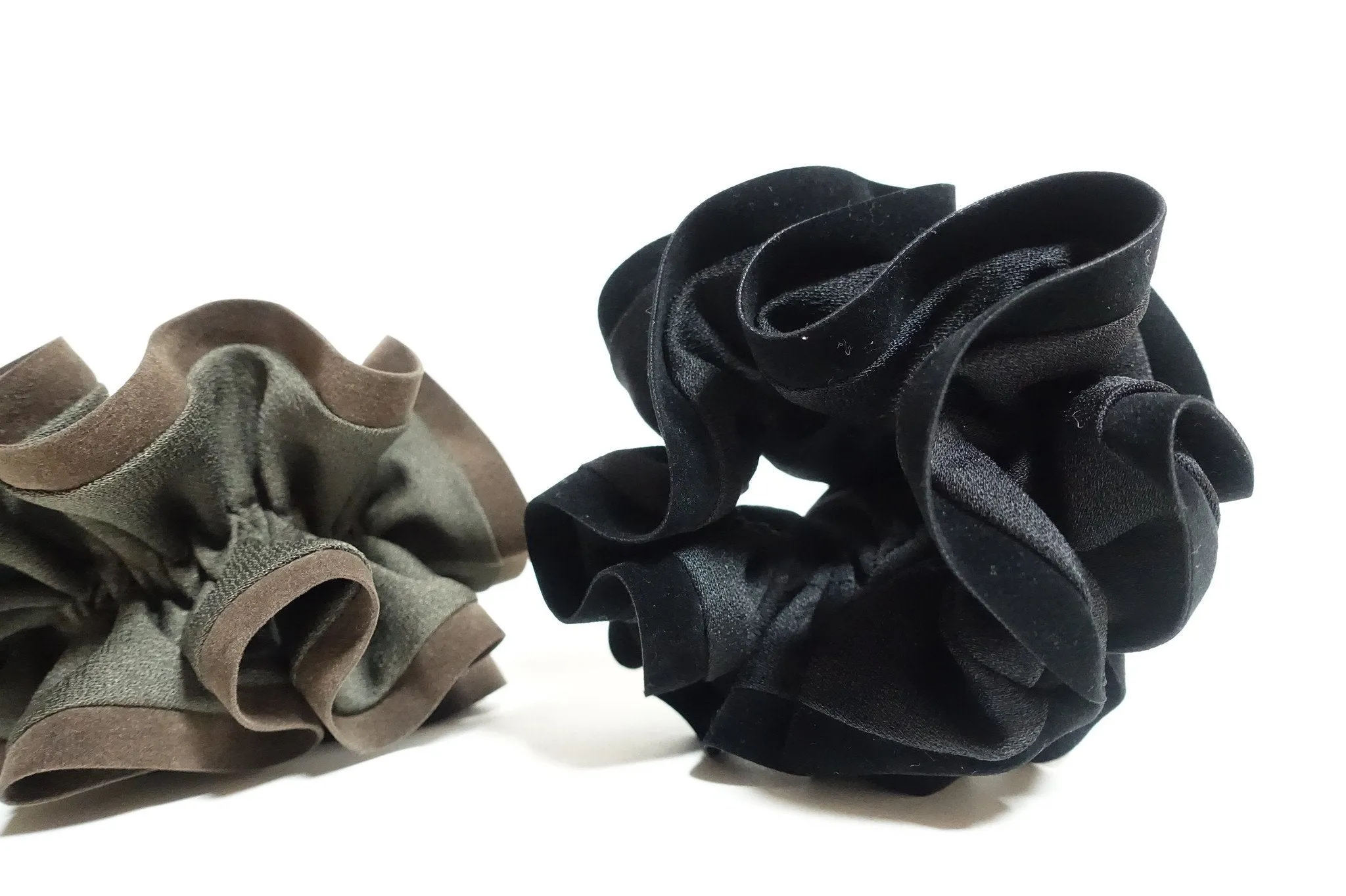 Suede Trim Solid Color Hair Scrunchies Women Hair Elastics Accessories