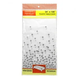 Tablecover - 54" x 108" - Silver Confetti (Case Qty: 72)