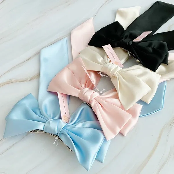 TEEK - Doubled Satin Bow Hair Clip