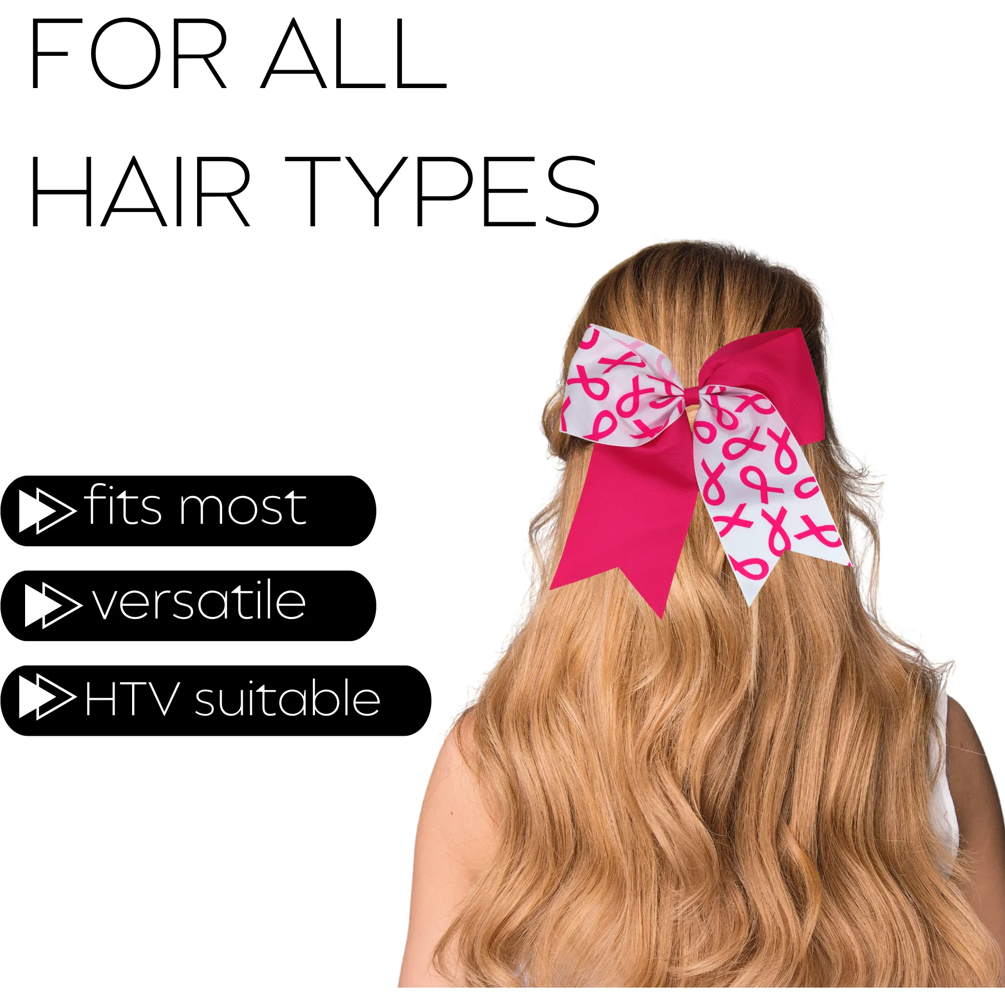 Two Tone Breast Cancer Awareness Bow