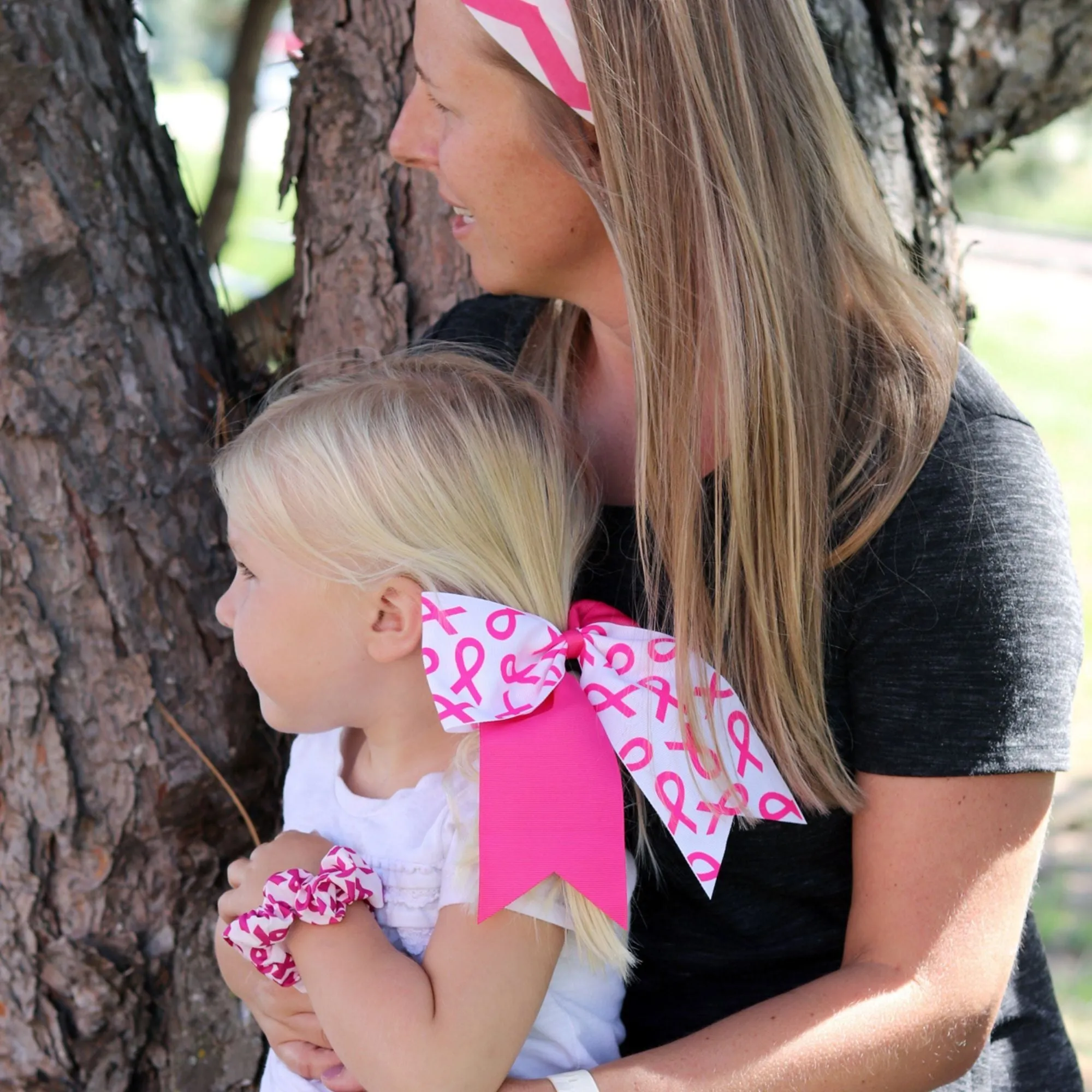 Two Tone Breast Cancer Awareness Bow