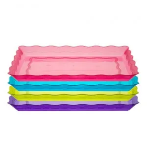 Wave - 9" x 13" Rectangle Tray - Jewel Tints (Case Qty: 24)
