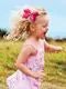 Wee One-Mini King Grosgrain Moonstitch Embroidered Crown Girls Hair Bow