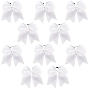 White Cheer Bows - 10 Pack