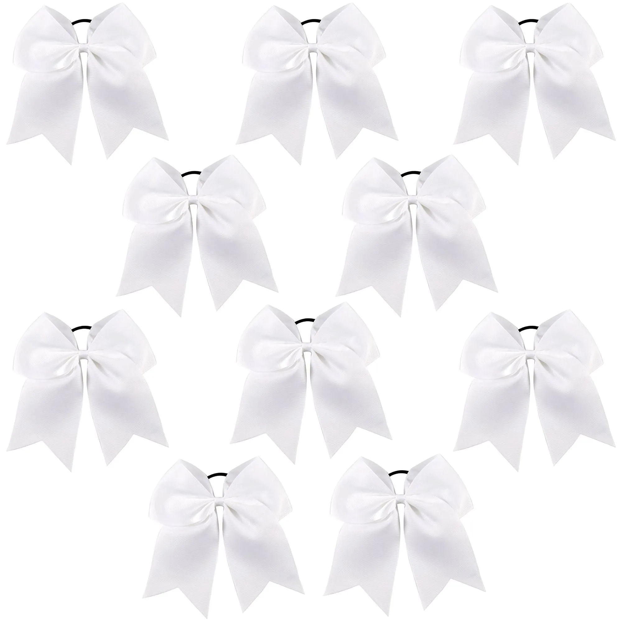 White Cheer Bows - 10 Pack