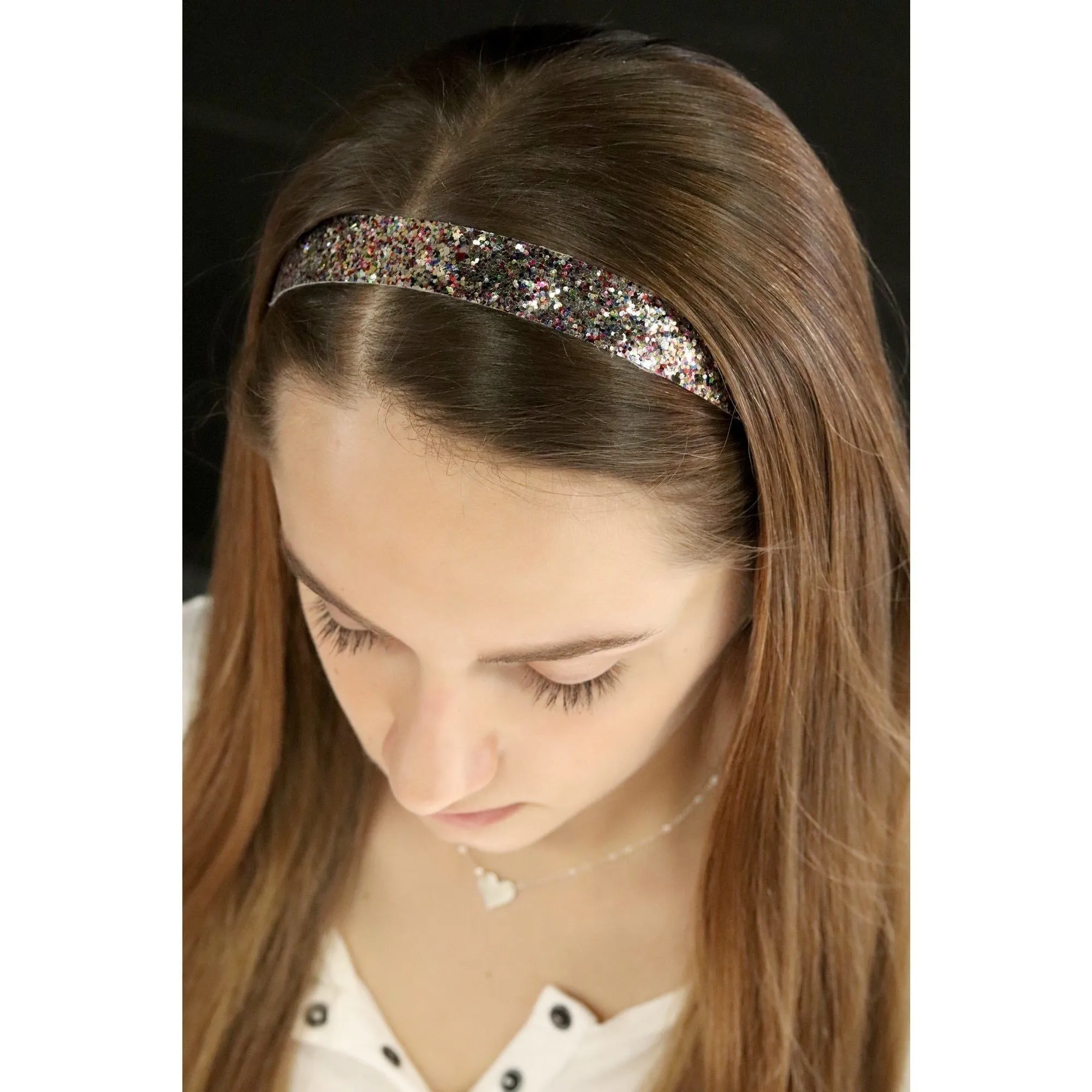 White Cheetah Glitter Headband