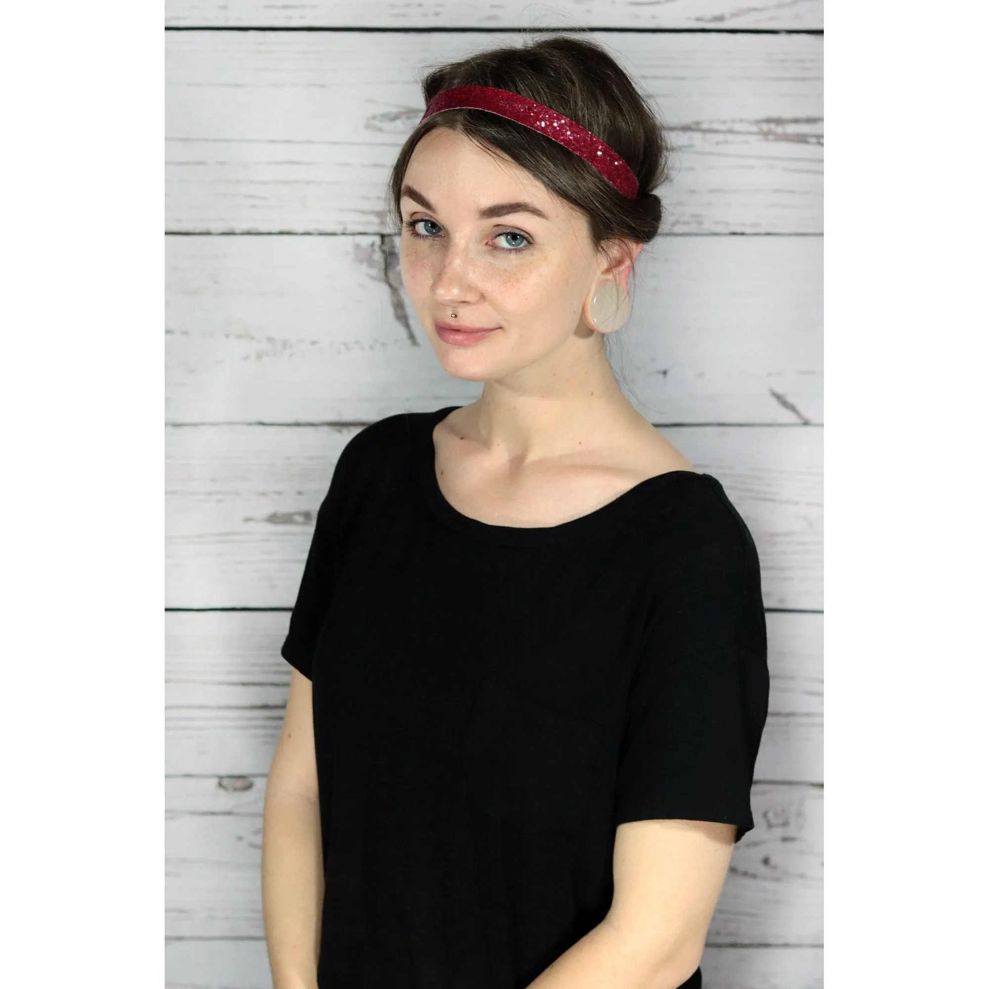 White Cheetah Glitter Headband