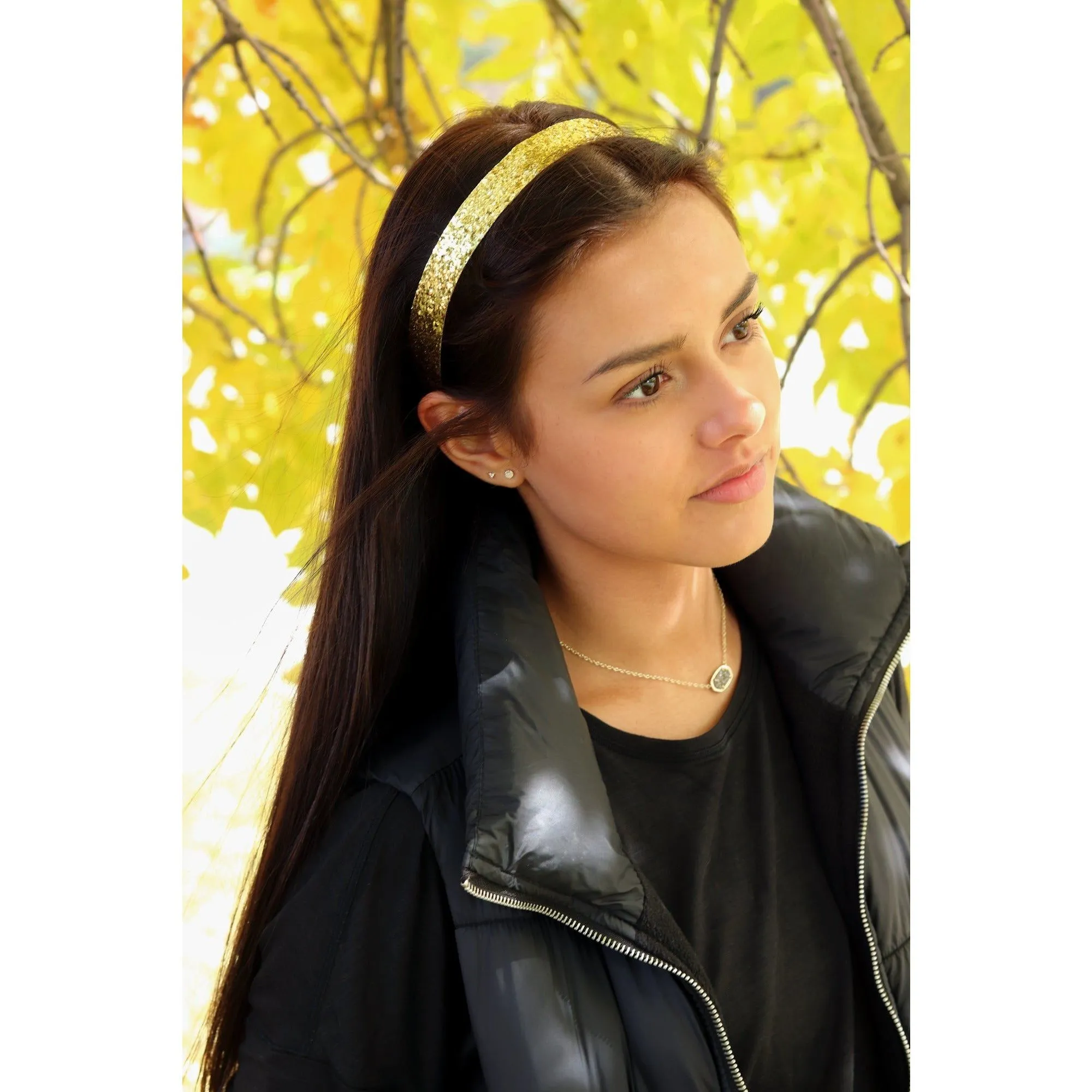 White Cheetah Glitter Headband