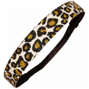 White Cheetah Glitter Headband