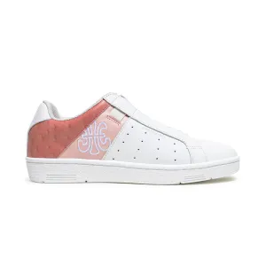 Women's Icon OG White Pink Logo Leather Sneakers 91943-011